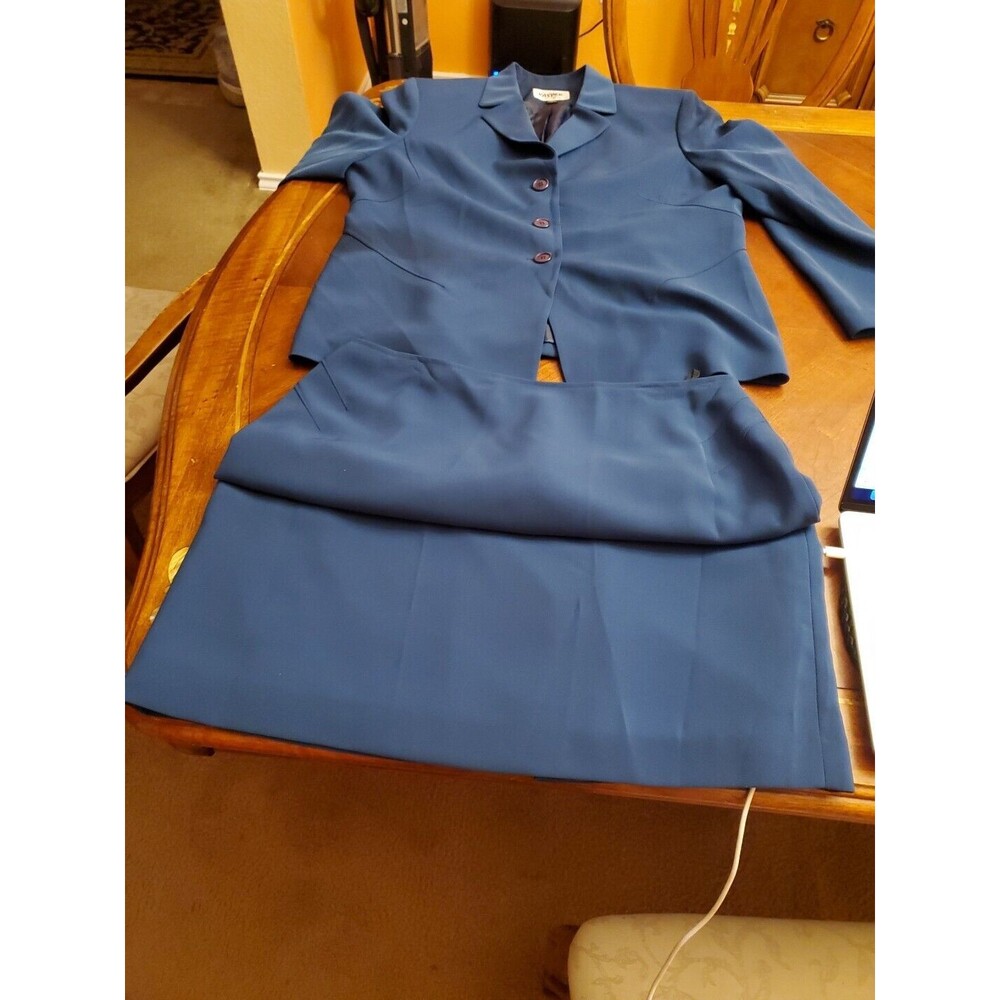 Kasper Women's Navy Blue Skirt Suit Blazer & Skirt